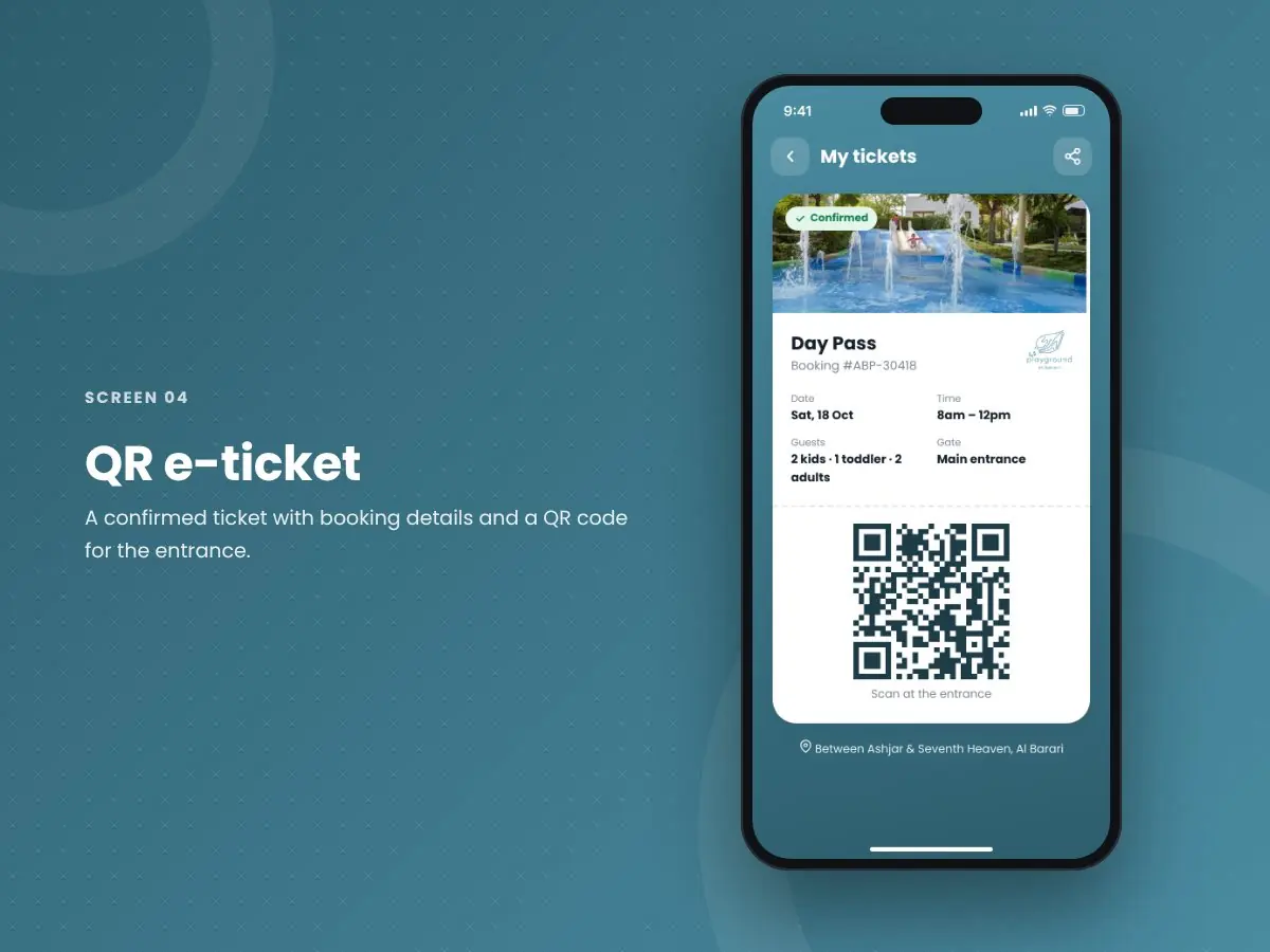 Al Barari Playground: QR e-ticket