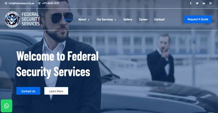 Federal Security Service website home page designed by Zapio