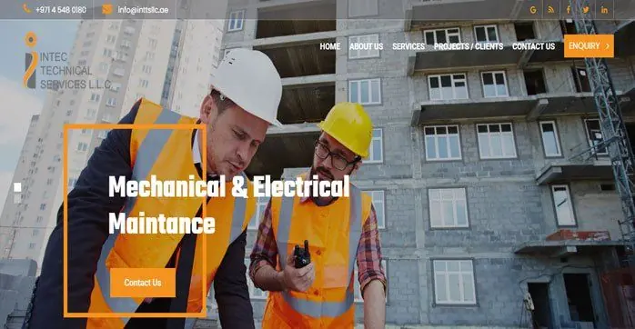 Intec website home page designed by Zapio