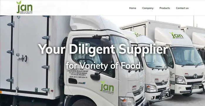 Jabel Al Najjar Foodstuff website home page designed by Zapio