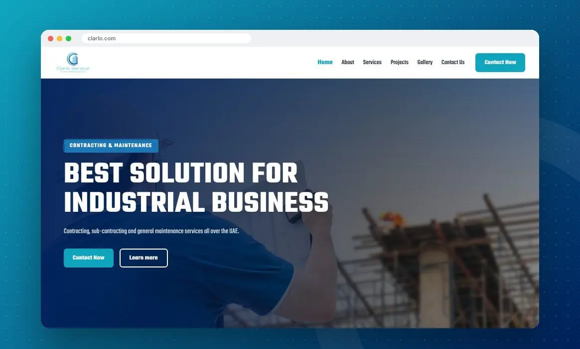 Clarlo General Contracting website by Zapio
