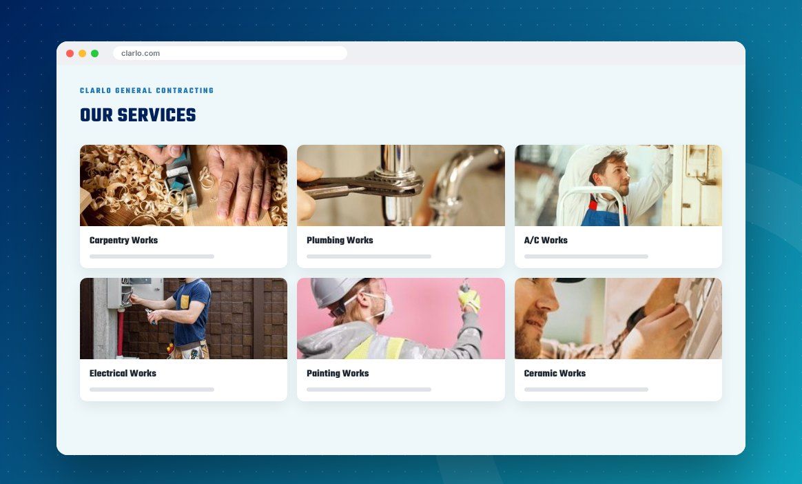 Clarlo General Contracting services layout