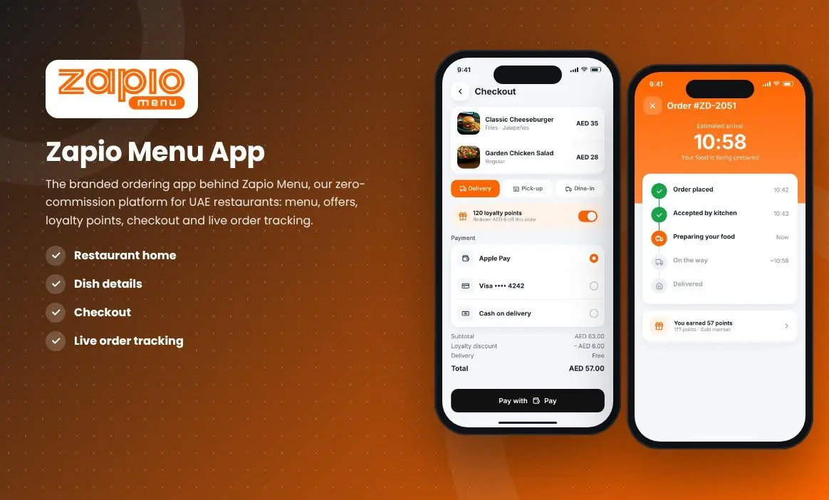 Zapio Menu App project screenshot